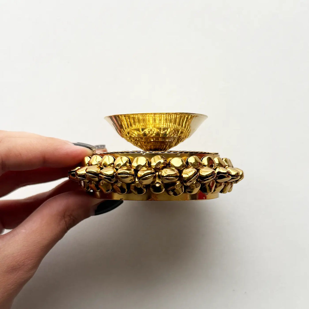 Golden Ghungroo Oil Lamp / Diya | Set Of 2