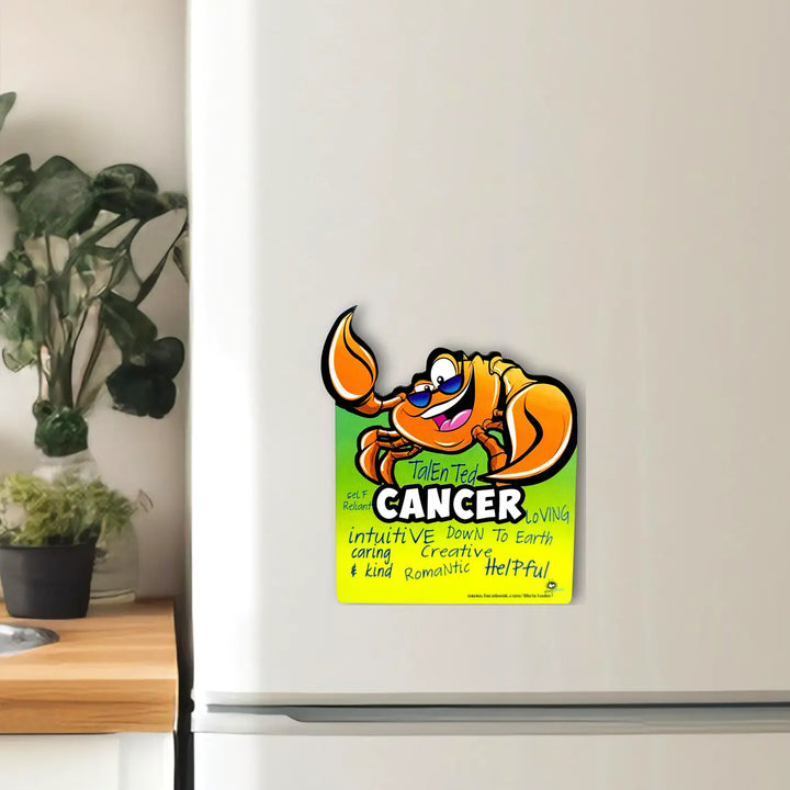 Printed Cancer Zodiac Sign MDF Wood Fridge Magnet
