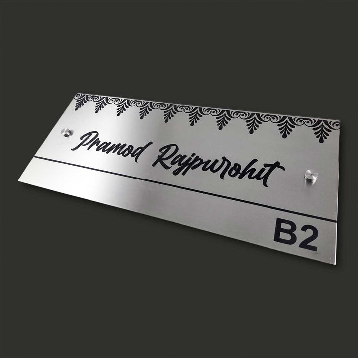 Personalized Engraved Minimalist Stainless Steel Name Plate