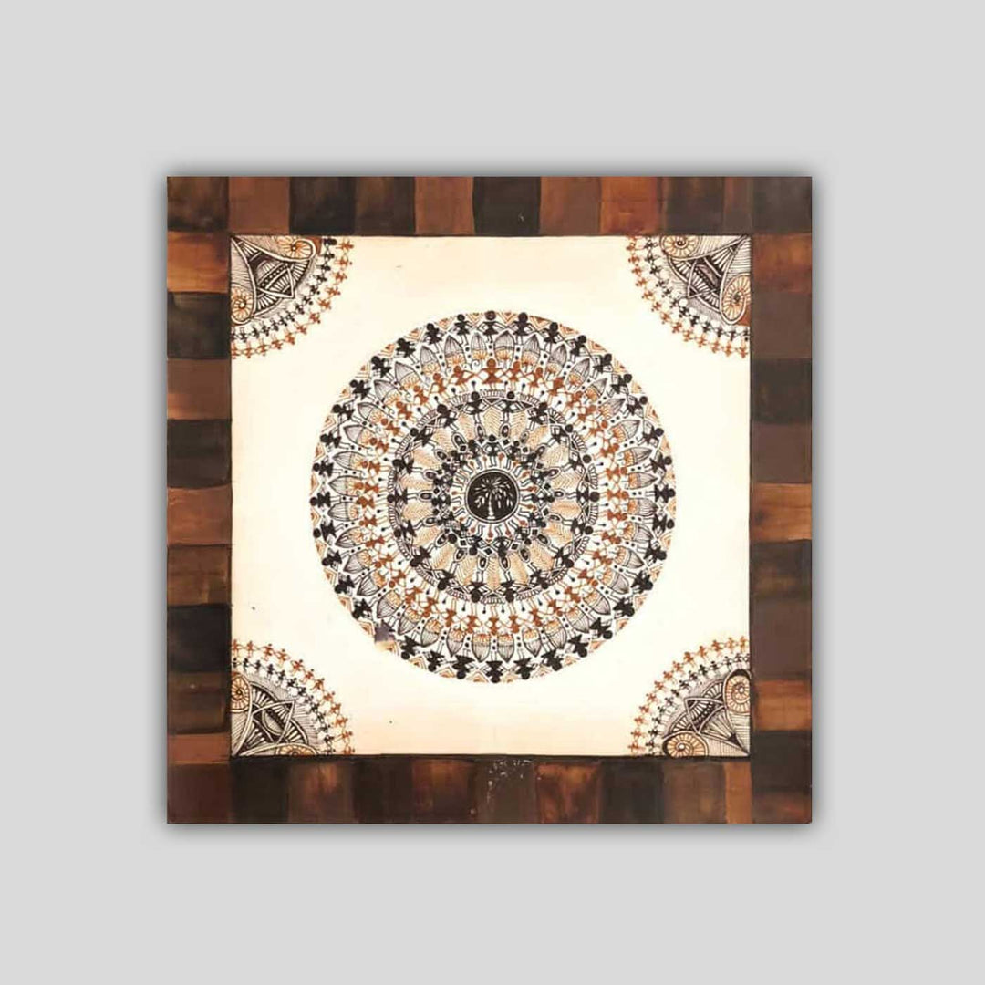 8 X 8 Inch | Handmade Paper Nritya Mandala Painting