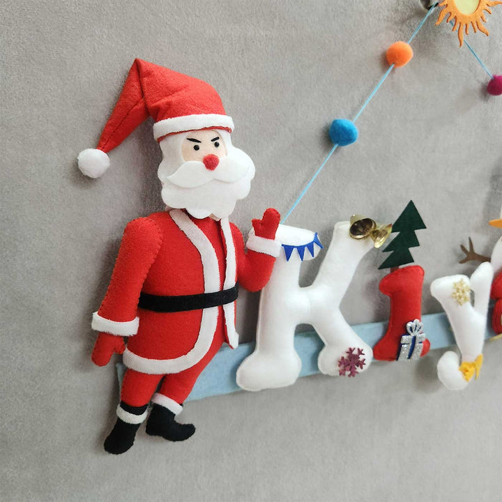 Personalized Santa Claus Theme Felt Kids Name Plate
