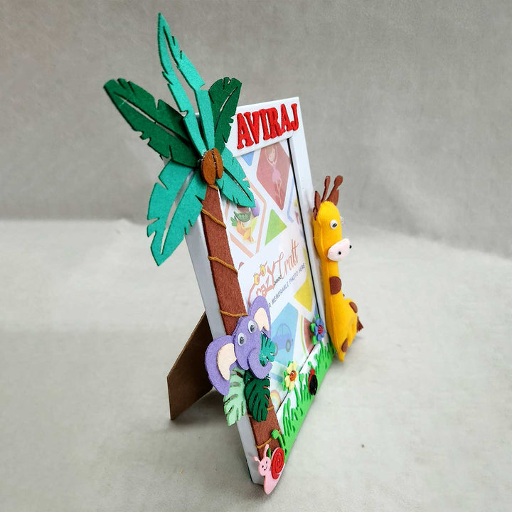 Personalized Jungle Animal Theme Felt Photo Frame