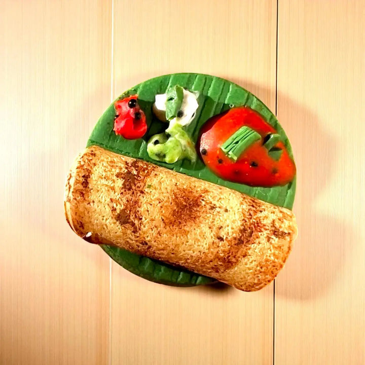 Handmade Polymer Clay Miniature Dosa Design Fridge Magnet