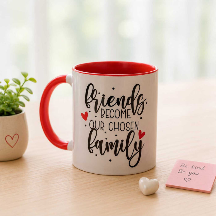 Handmade Glazed Ceramic "Friendship Quote" Theme Illustrated Mug For Kids