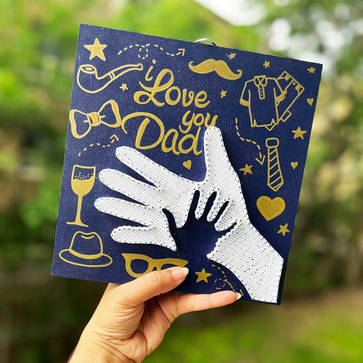 Personalized Handmade String Art Love You Dad Theme Wooden Decorative Plaque For Fathers
