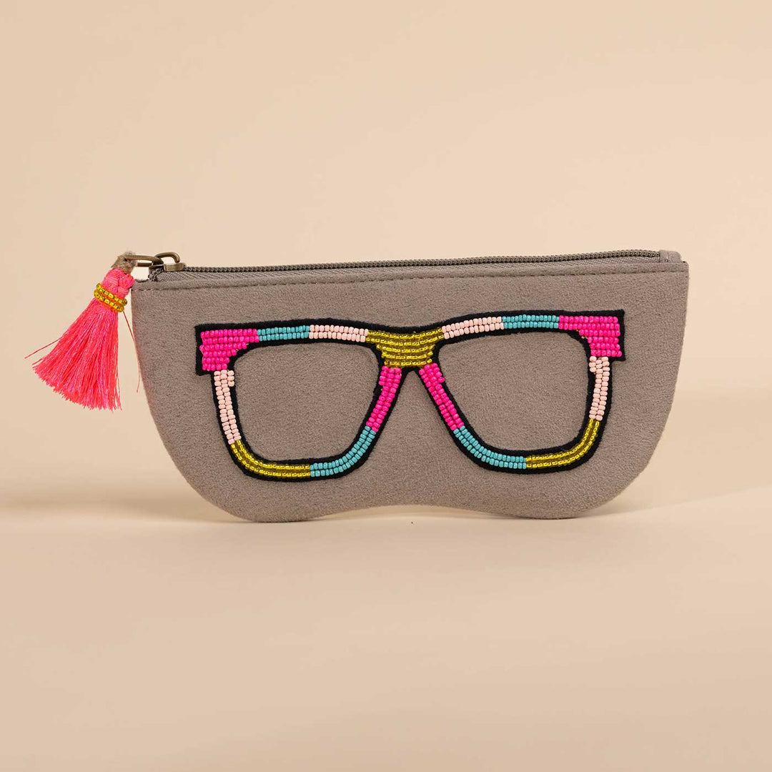 Handmade Embroidered Grey Color Sunglass Cover