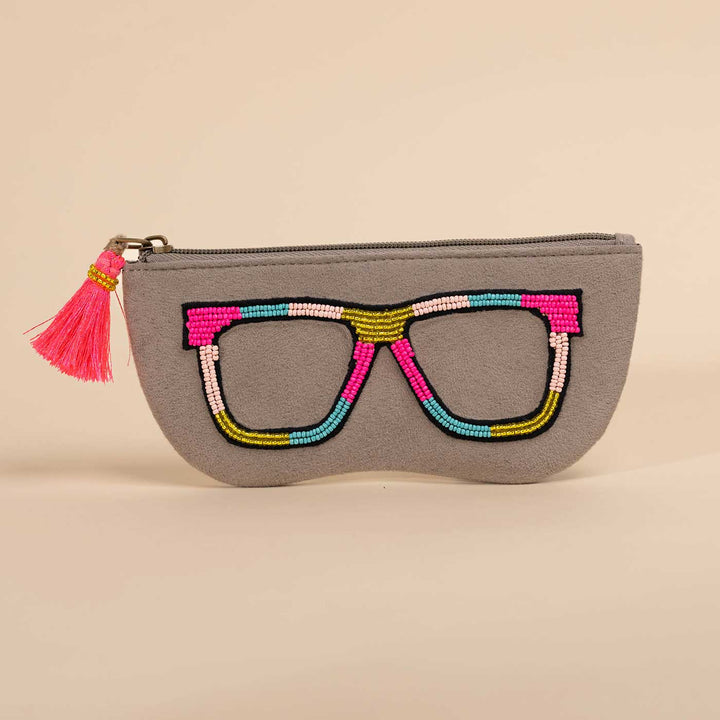 Handmade Embroidered Grey Color Sunglass Cover