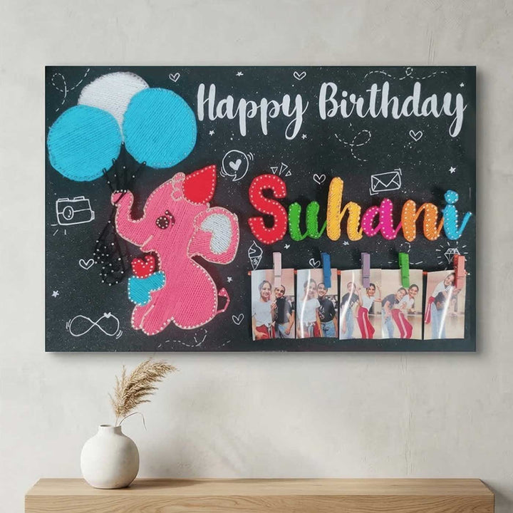 Photo Personalized String Art Gentle Gaints Wooden Name Plate