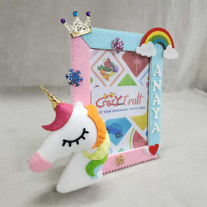Personalized Unicorn Theme Felt Photo Frame