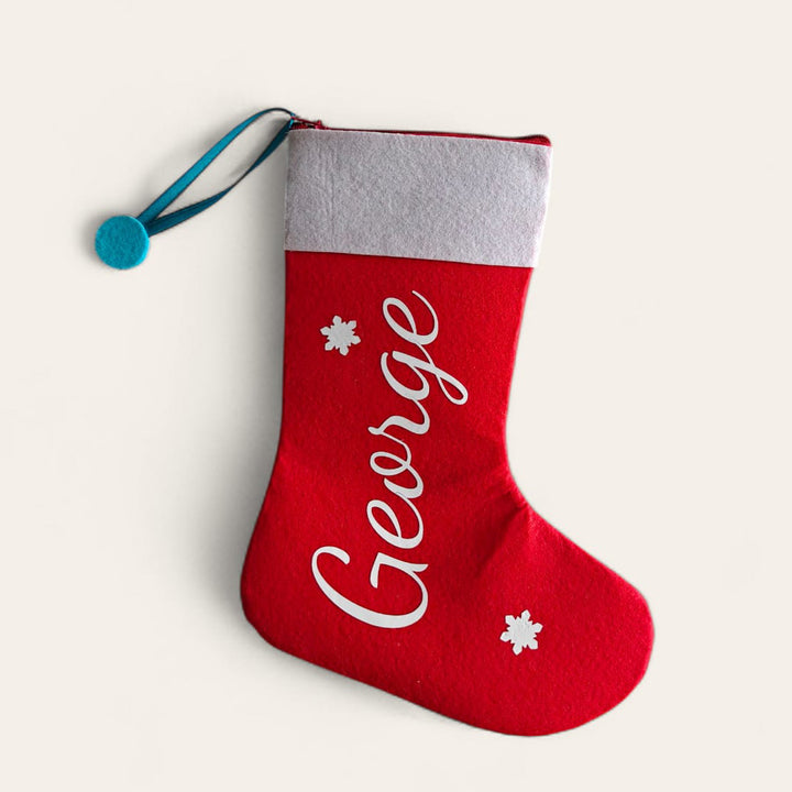Personalized Red Felt Stocking For Christmas Decoration