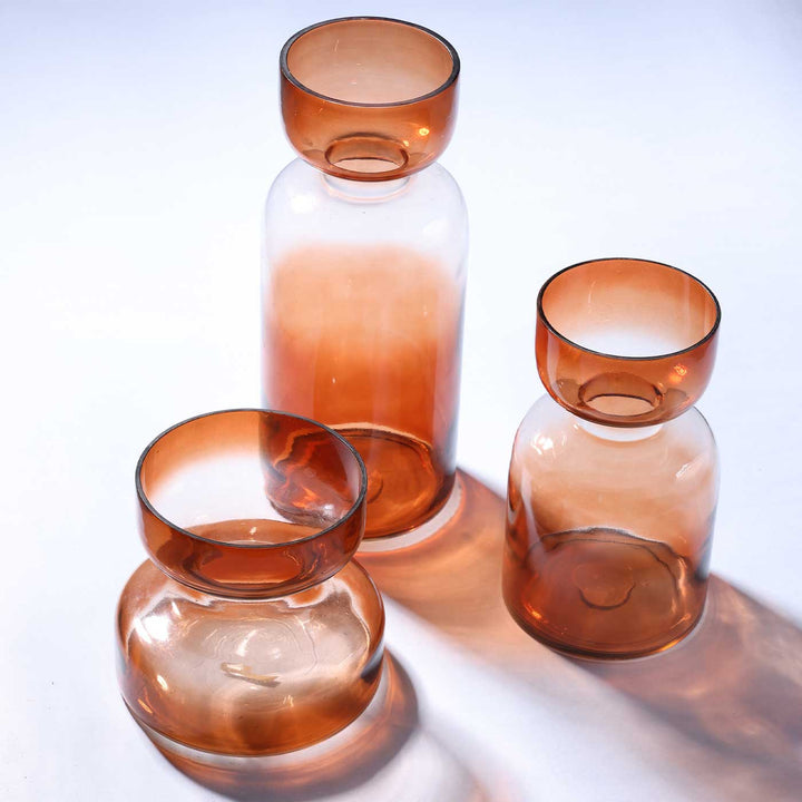 Handmade Haze Brown Grande Tinted Glass Vase | 11.8 inch