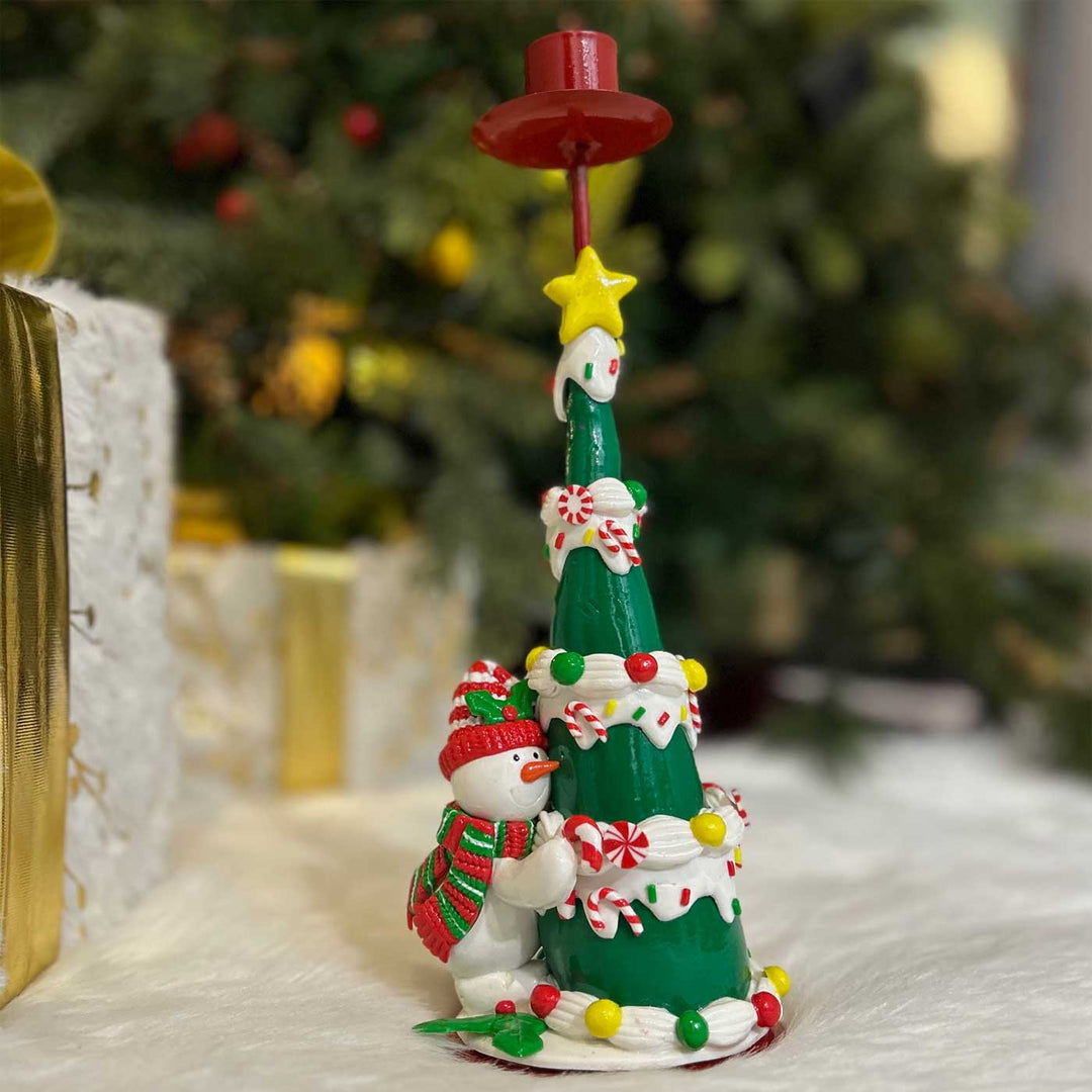 Festive Snowman Metal Candle Holder For Christmas Decoration