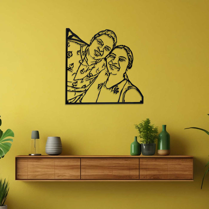 Photo Personalized Handmade Laser Cut Siblings Theme Metal Decorative Plaque