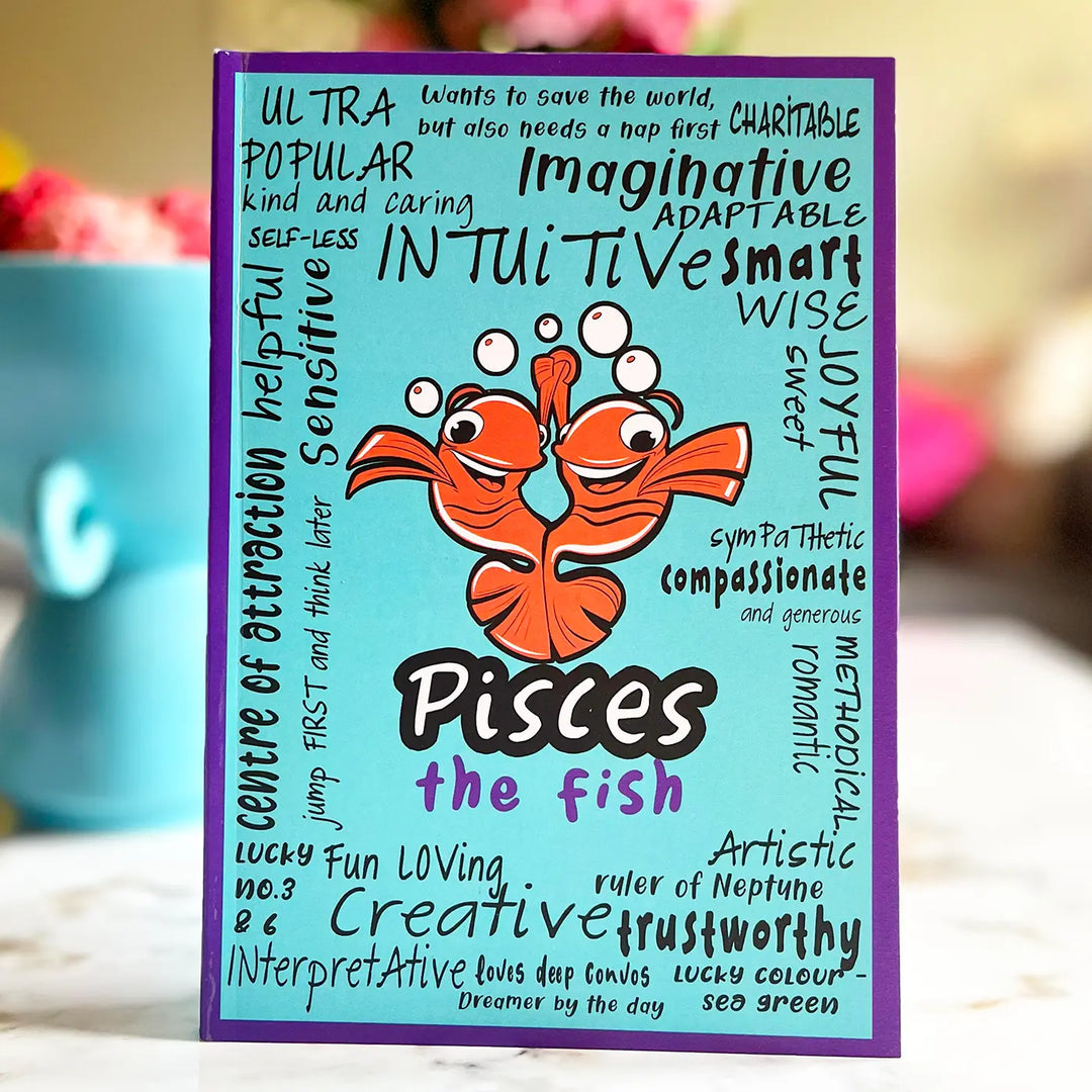 Printed Pisces Theme Ruled Notebook | A5 | 50 Pages