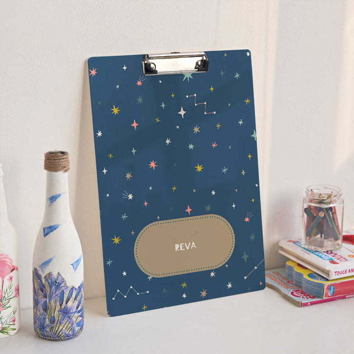 Personalized Twinkling Stars Theme Acrylic Clipboard