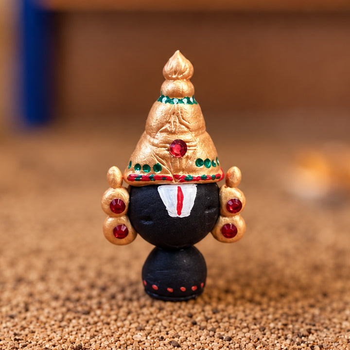 Handmade Miniature Venkateshwara Clay Golu Doll For Festive Decor