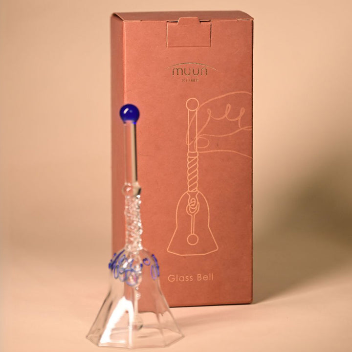 Handmade Blue Ringing Glass Bell | 5.9 inch