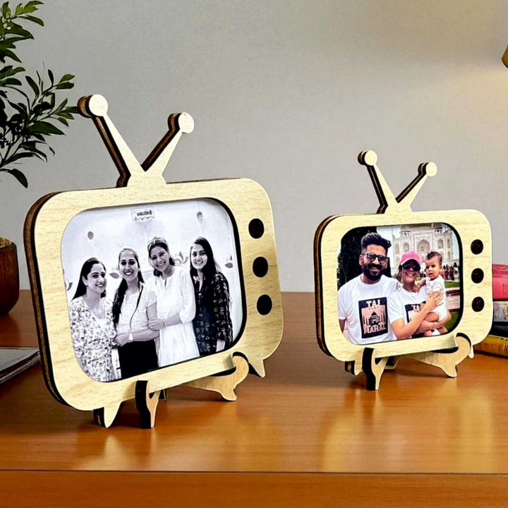 2 Pc | Photo Personalized TV Theme MDF Wood Photo Frame
