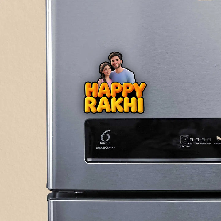 Photo Personalized "Happy Rakhi" Acrylic Fridge Magnet