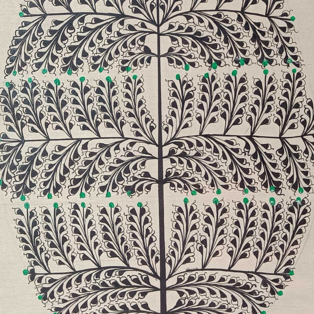 11 X 19 Inch | Handmade Tussar Silk Tree Of Life Painting