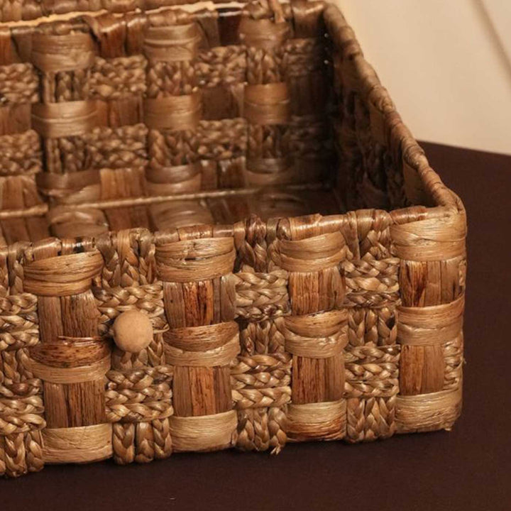 Handmade Water Hyacinth French Braided Box