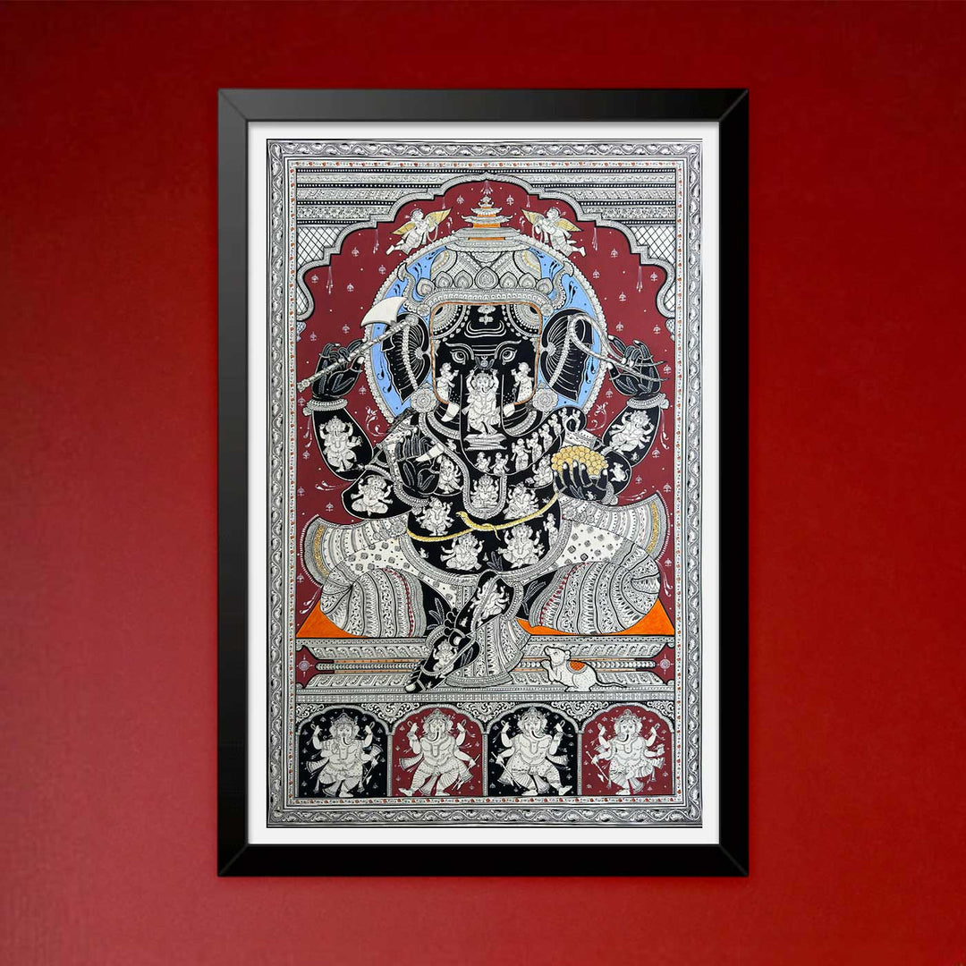 48 x 30 Inch | Handmade Canvas Vaastu Ganesha Painting