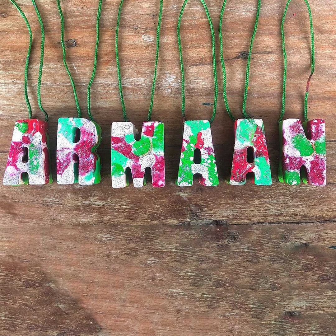 Personalized Non-Toxic Monogram Christmas Tree Décor Crayon