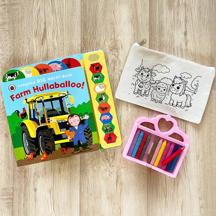 DIY Colour It Yourself Farm Animals Cotton Pouch For Kids