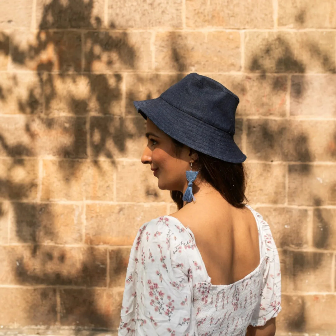Repurposed Plain Denim Eco-Friendly Bucket Hat