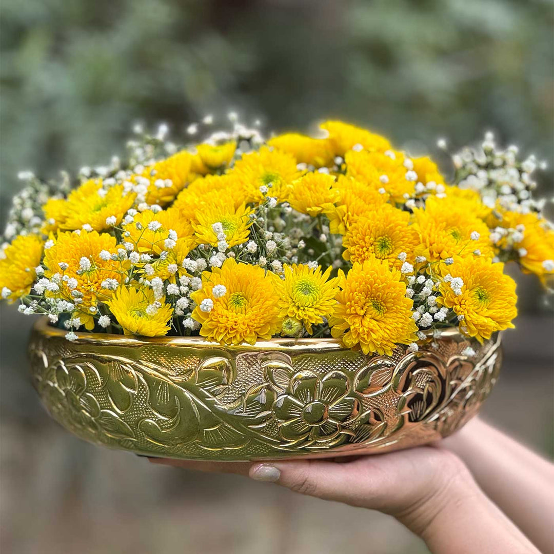 2 Pc | Swarna Sunshine Aluminum Golden Urli Set