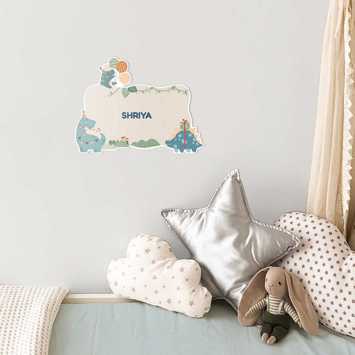 Personalized Dino Party Theme Acrylic Kids Name Plate
