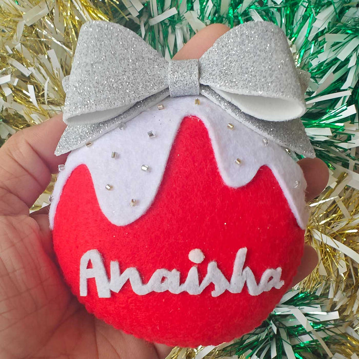 Personalized Felt Ornaments For Christmas Tree Decoration | Set Of 2