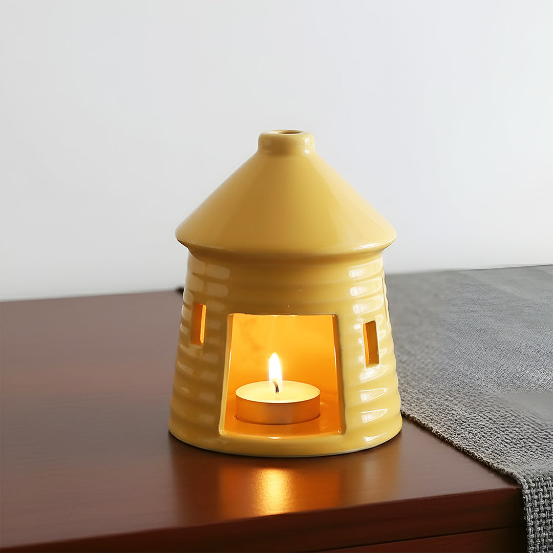 Handmade Hagrid's Hut Ceramic Tealight Holder For Christmas Decoration