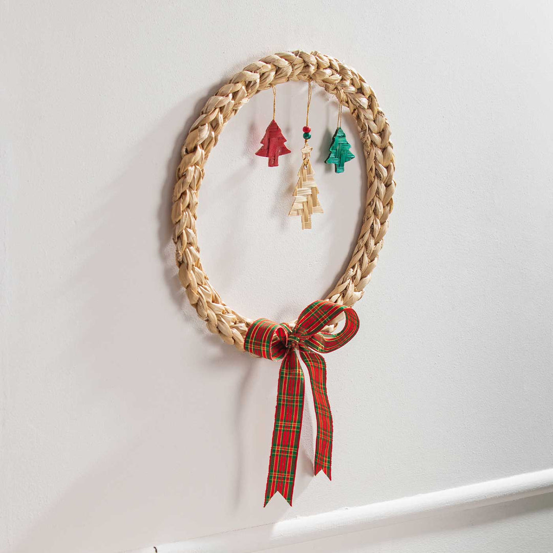 Handmade Banana Bark Tree Dangle Wreath