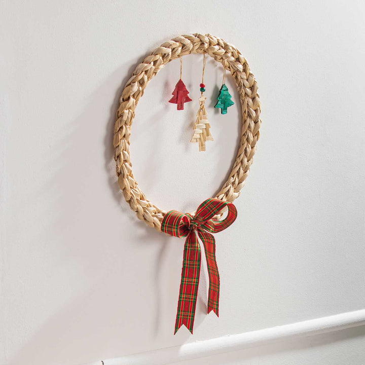 Handmade Banana Bark Tree Dangle Wreath