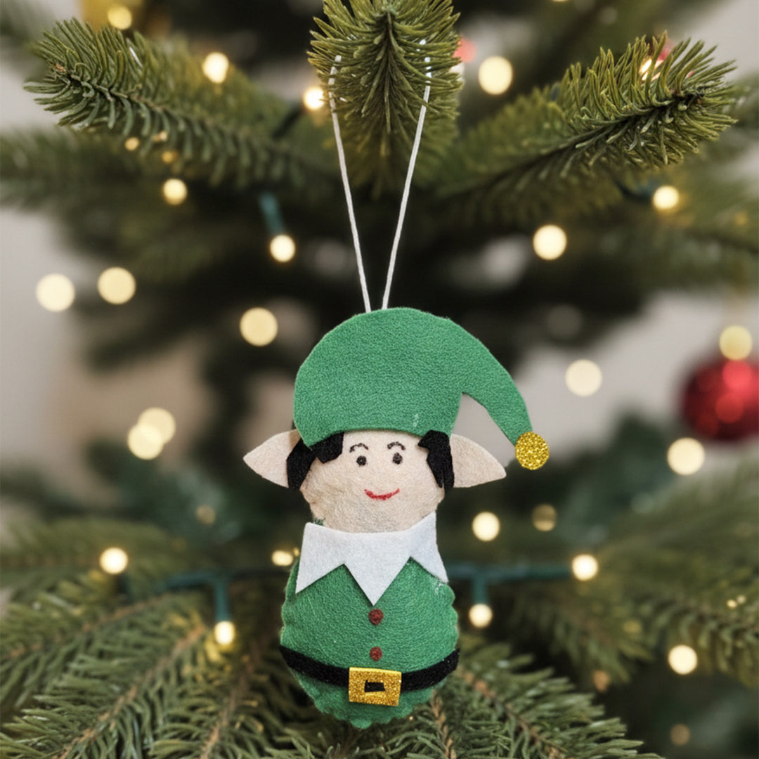 Handmade Elf Felt Ornament For Christmas Tree Decoration