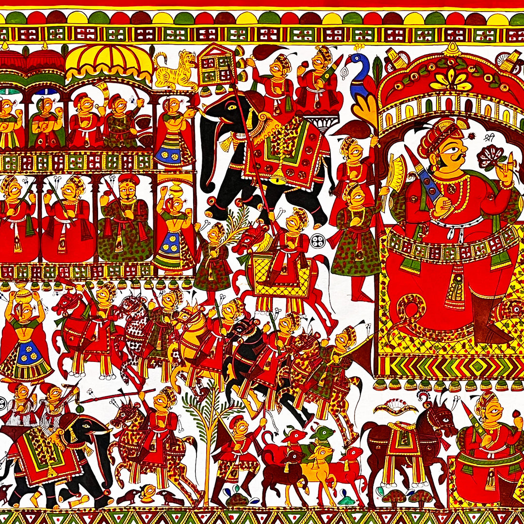 35 X 64 Inch | Story of Devnarayan ji Paper Phad Painting