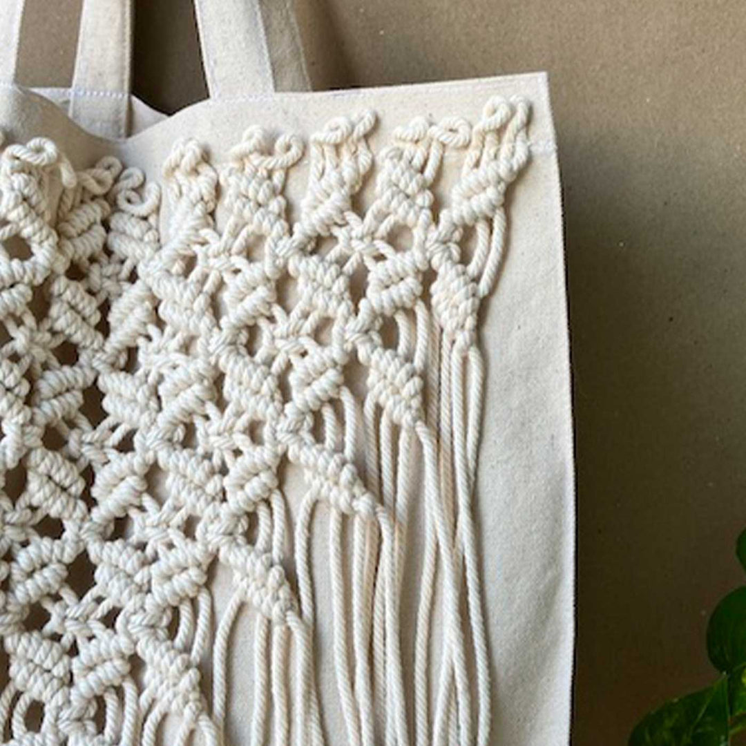 Handmade Macrame Grocery Tote Bag