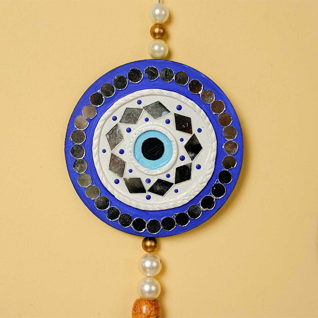 Handmade Evil Eye Wooden Hanging | Set of 2
