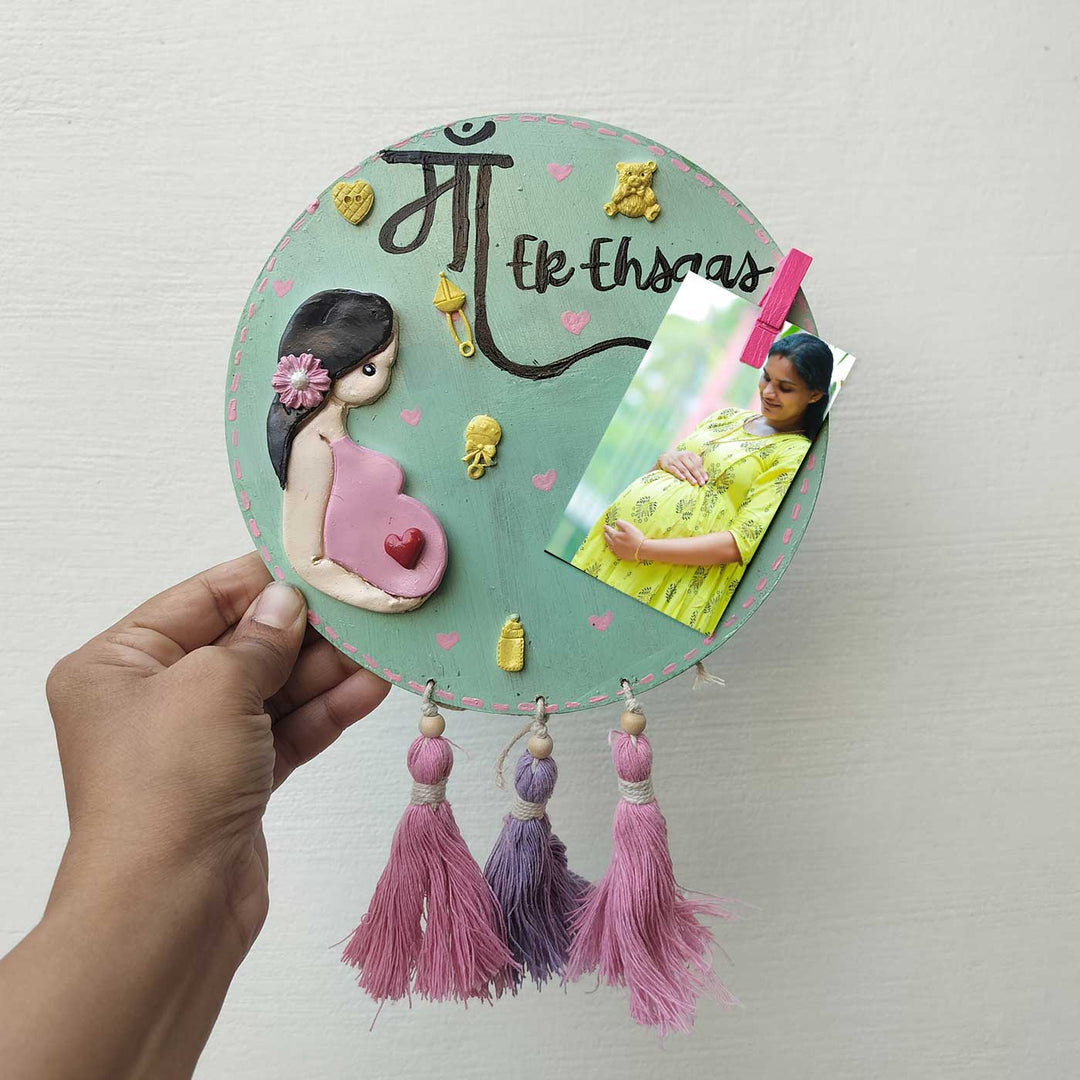 Handcrafted "Maa Ek Ehsaas" MDF & Cold Porcelain Clay Decorative Plaque