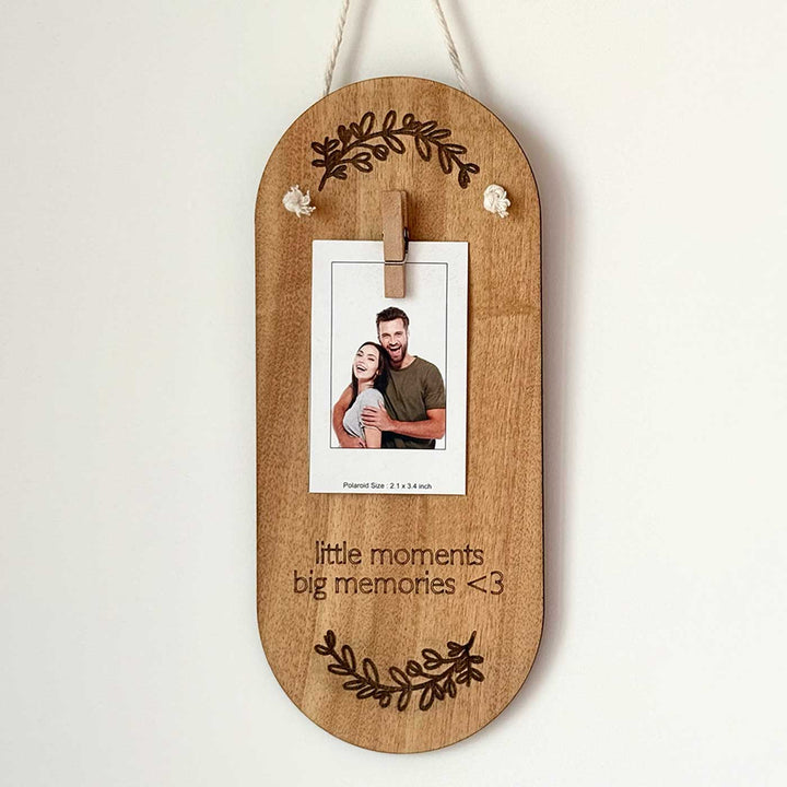 Photo Personalized "Little Moments, Big Memories" Wooden Wall Hanging