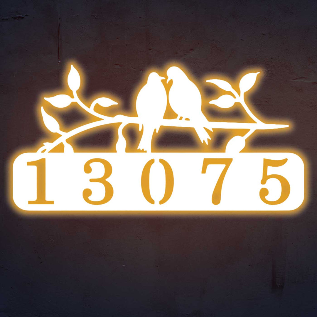 Personalized Laser Cut Birds Design Steel Name Plate