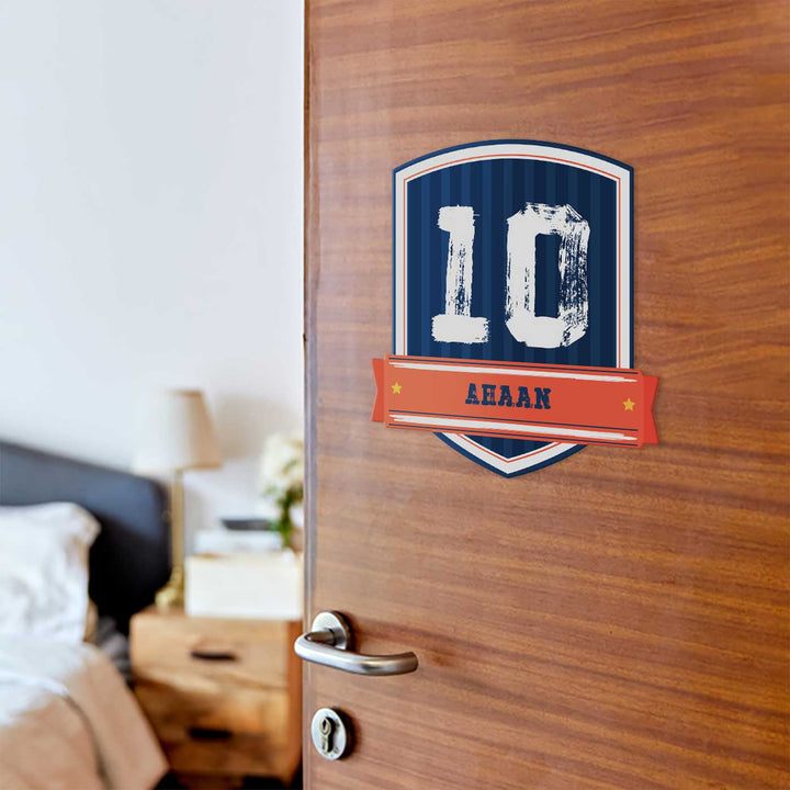 Personalized Jersey Number Theme Acrylic Kids Name Plate