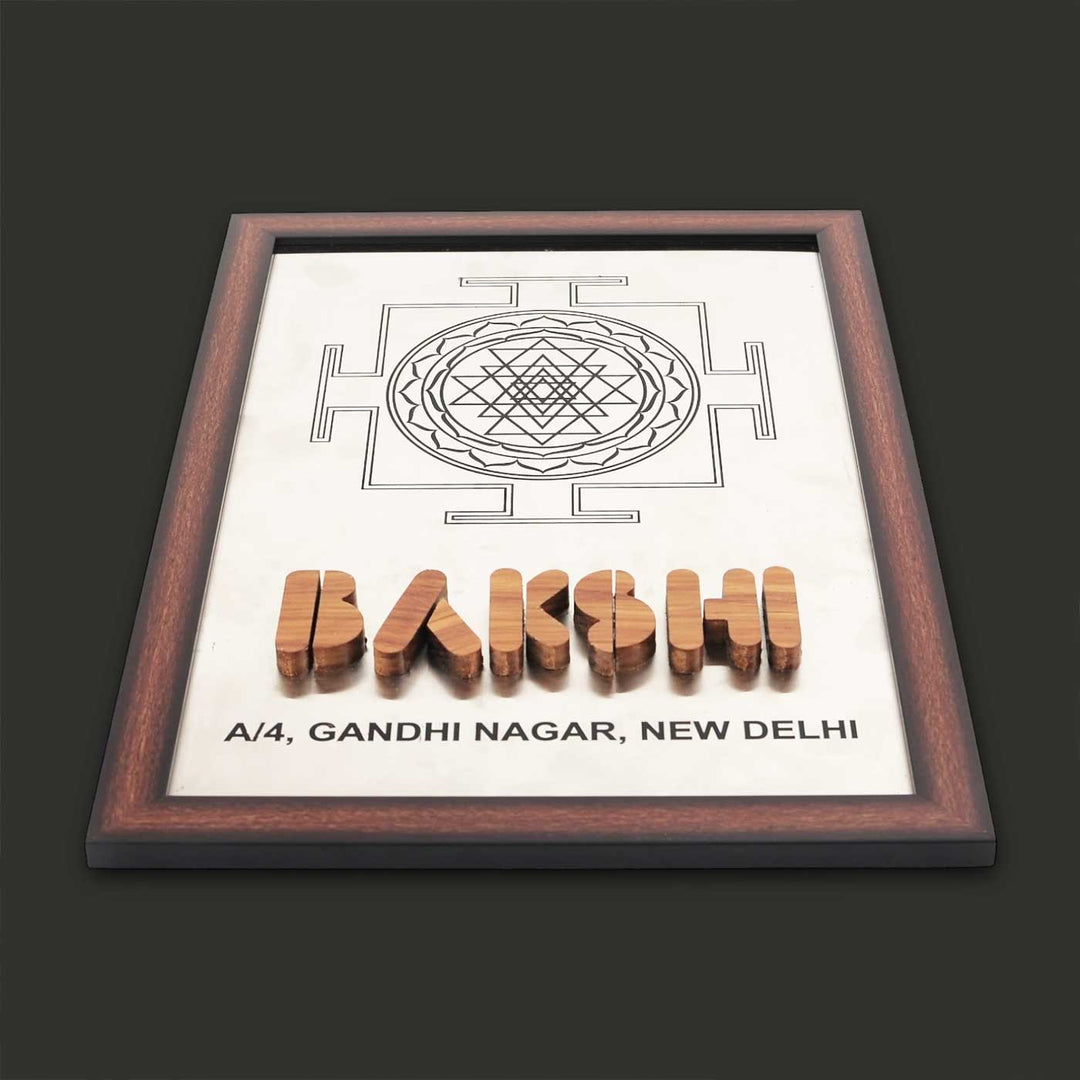 Personalized Engraved Chakra Theme Stainless Steel Name Plate