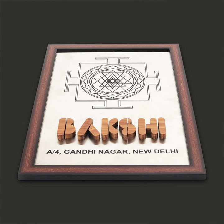 Personalized Engraved Chakra Theme Stainless Steel Name Plate