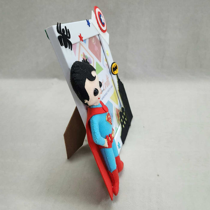 Personalized Superman Superhero Theme Felt Photo Frame