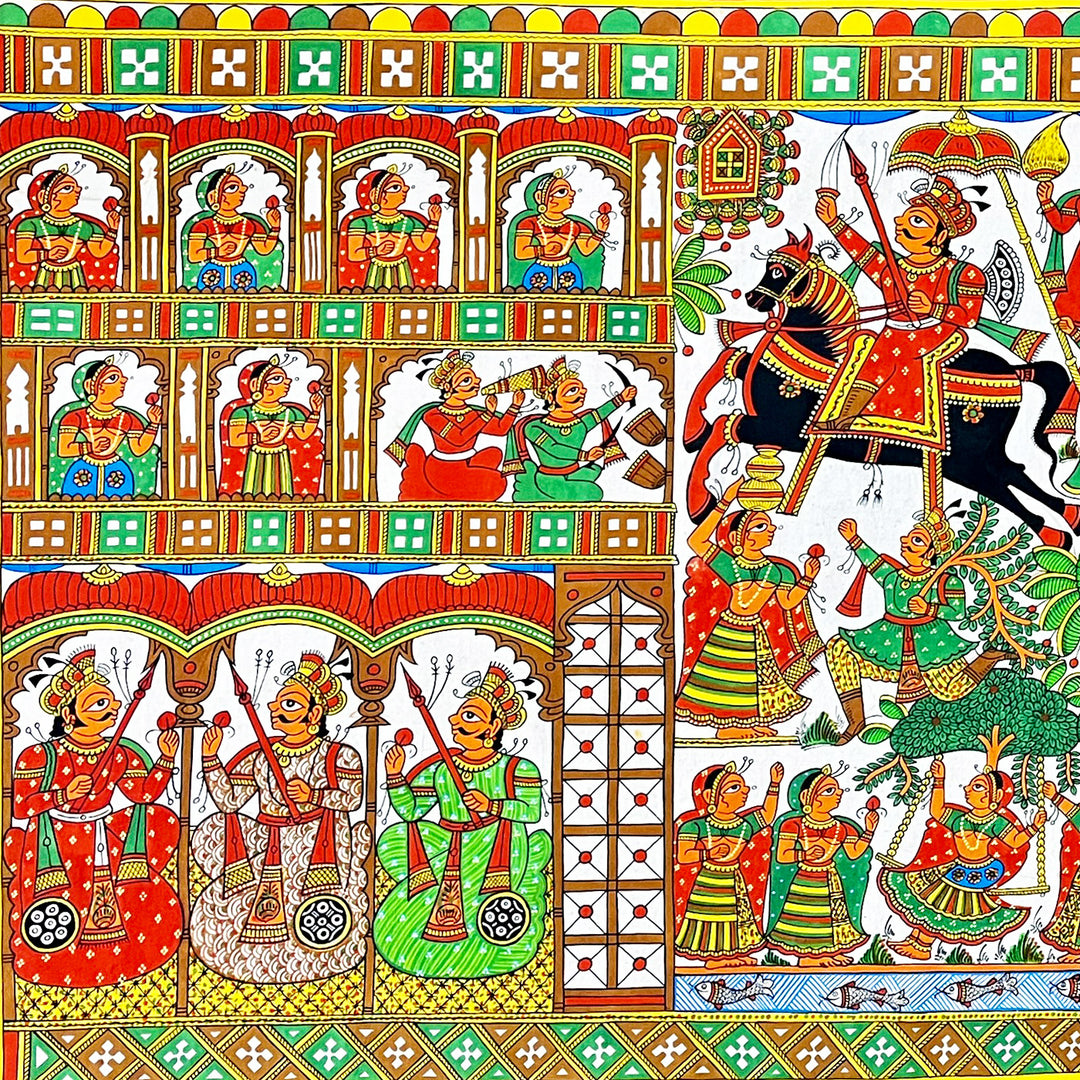 28 X 58 Inch | Story of Pabuji Paper Phad Painting