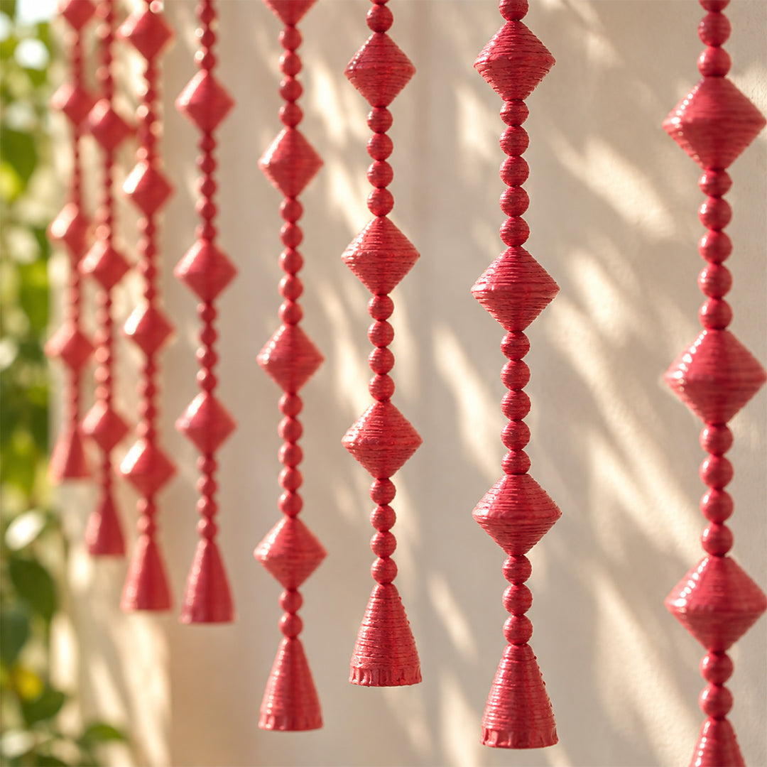 Upcycled Decorative Door Strings - Red