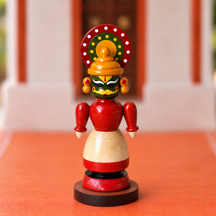 Handcrafted Small Kathakali Wooden Golu Doll For Gifting & Decor