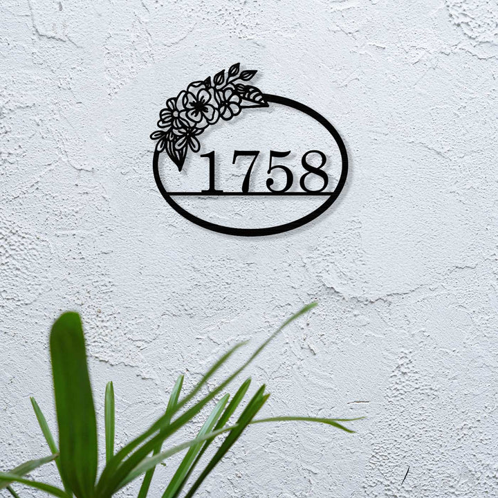 Personalized Laser Cut Floral Design Steel Name Plate